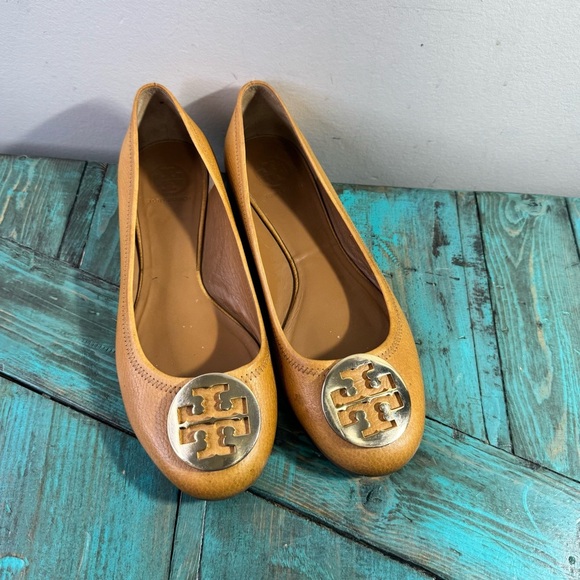 Tory Burch Tan Leather Chelsea Ballet Flats Size 11M - Picture 4 of 16